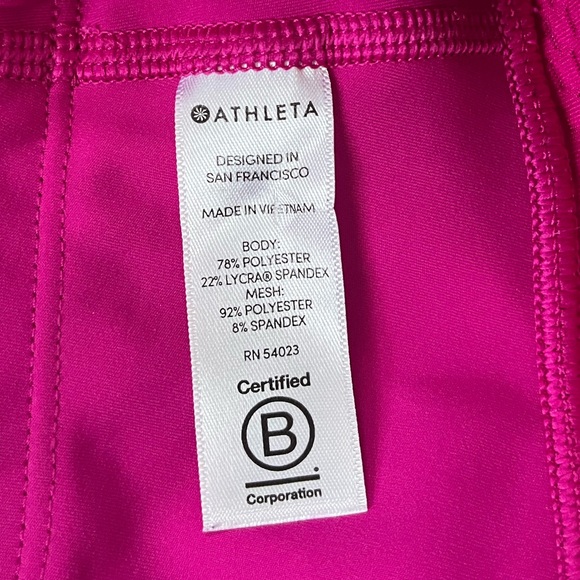 {Athleta} Mesh Contender Capri Leggings In Powerlift Pink - Womens Small Petite - Picture 10 of 10